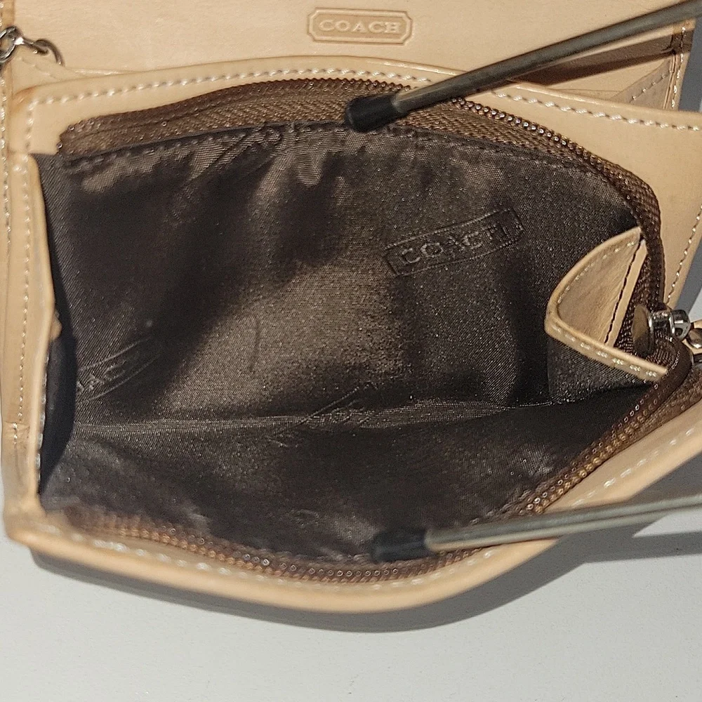 Coach Small Signature Canvas Bifold Wallet in Brown and Tan